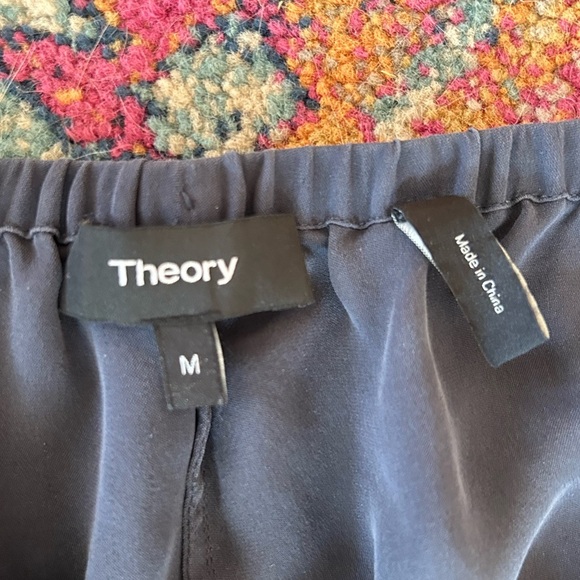 Theory | Women’s steel grey 100% silk Arai pull on jogger pants w/pockets size M - Picture 5 of 12